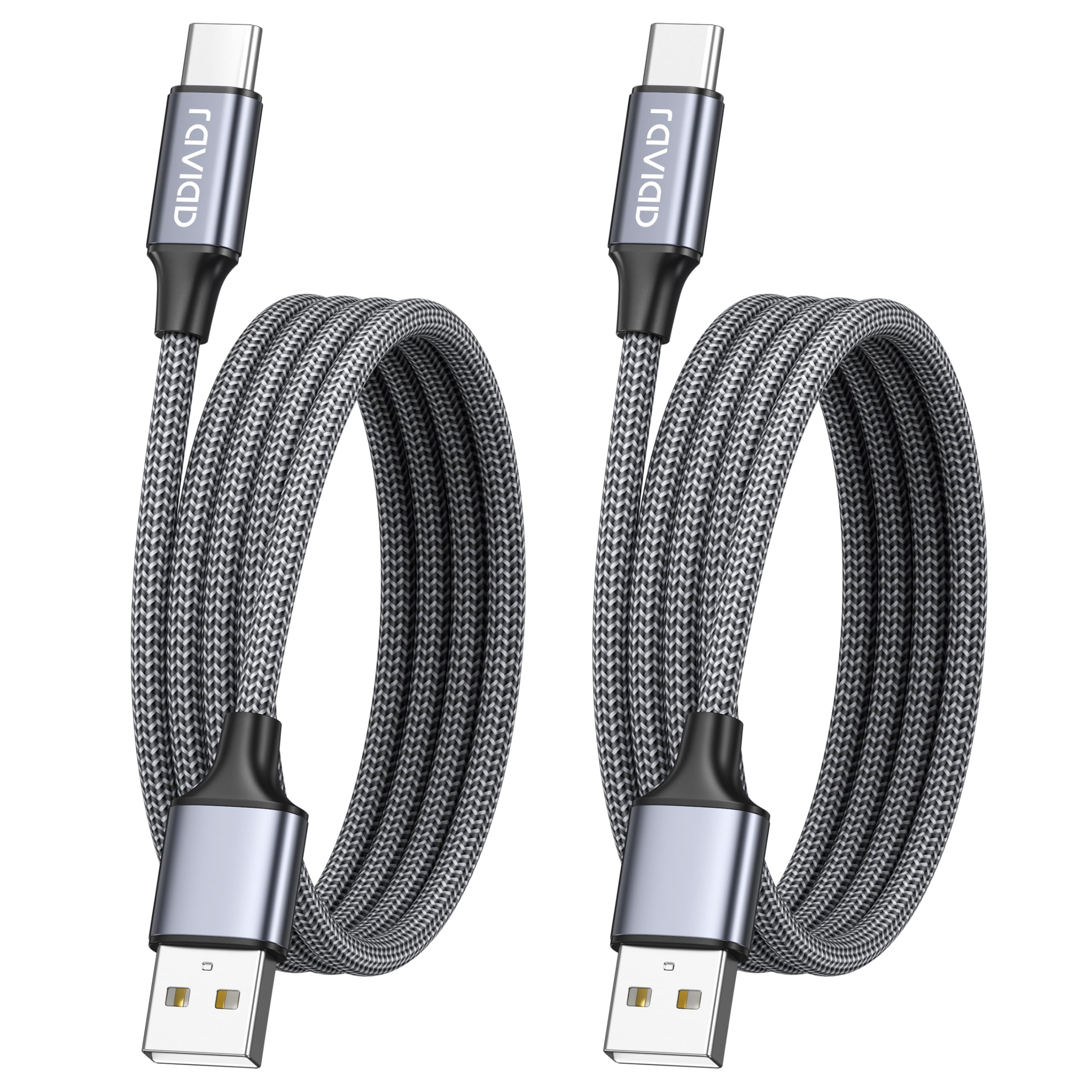 RAVIAD Cavo USB Type-C [2Pezzi, 3m] Cavo USB C Ricarica Rapida 3A QC 3.0 | Nylon Intrecciato Cavo Ricarica USB C per Samsung Galaxy S25/ S24/ S23/ S22, iPhone 17 16 15 Pro Max Plus, P60 P50, Pixel