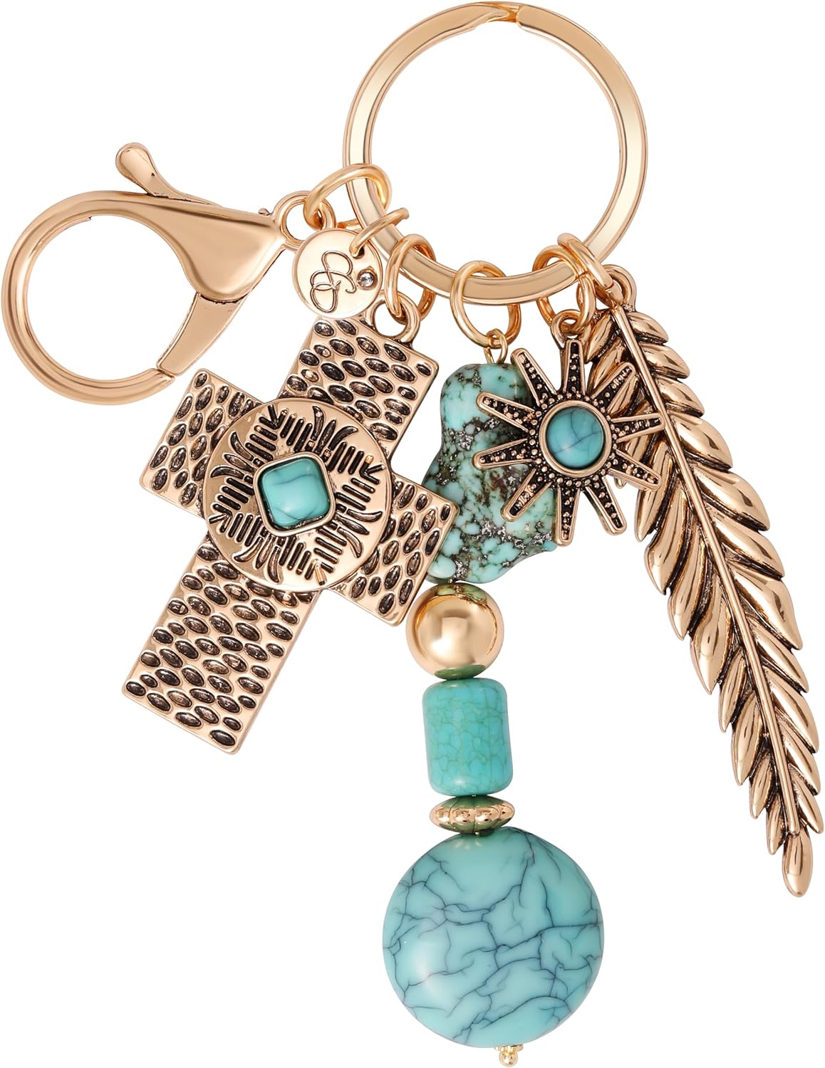 Jessica Simpson Pave Crystal Keychain, Cute Purse Charms and Bag Charms for Handbag, Tote, Backpack, Mother's Day Gifts