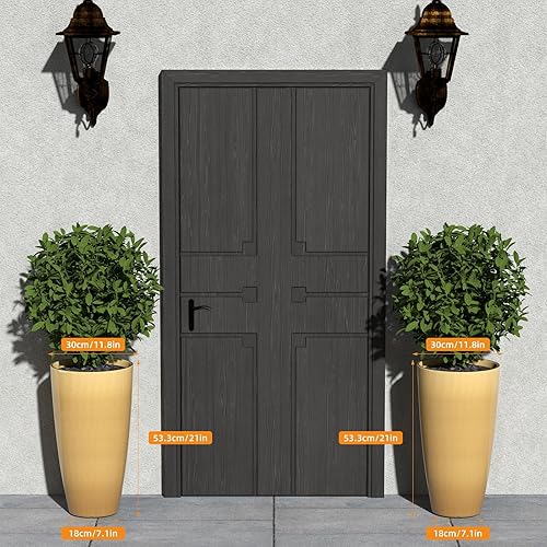 Miniatura 4 de QCQHDU Macetas de 21 pulgadas de alto para plantas de exterior e interior, paquete de 2 macetas resistentes para plantas de árbol para porche