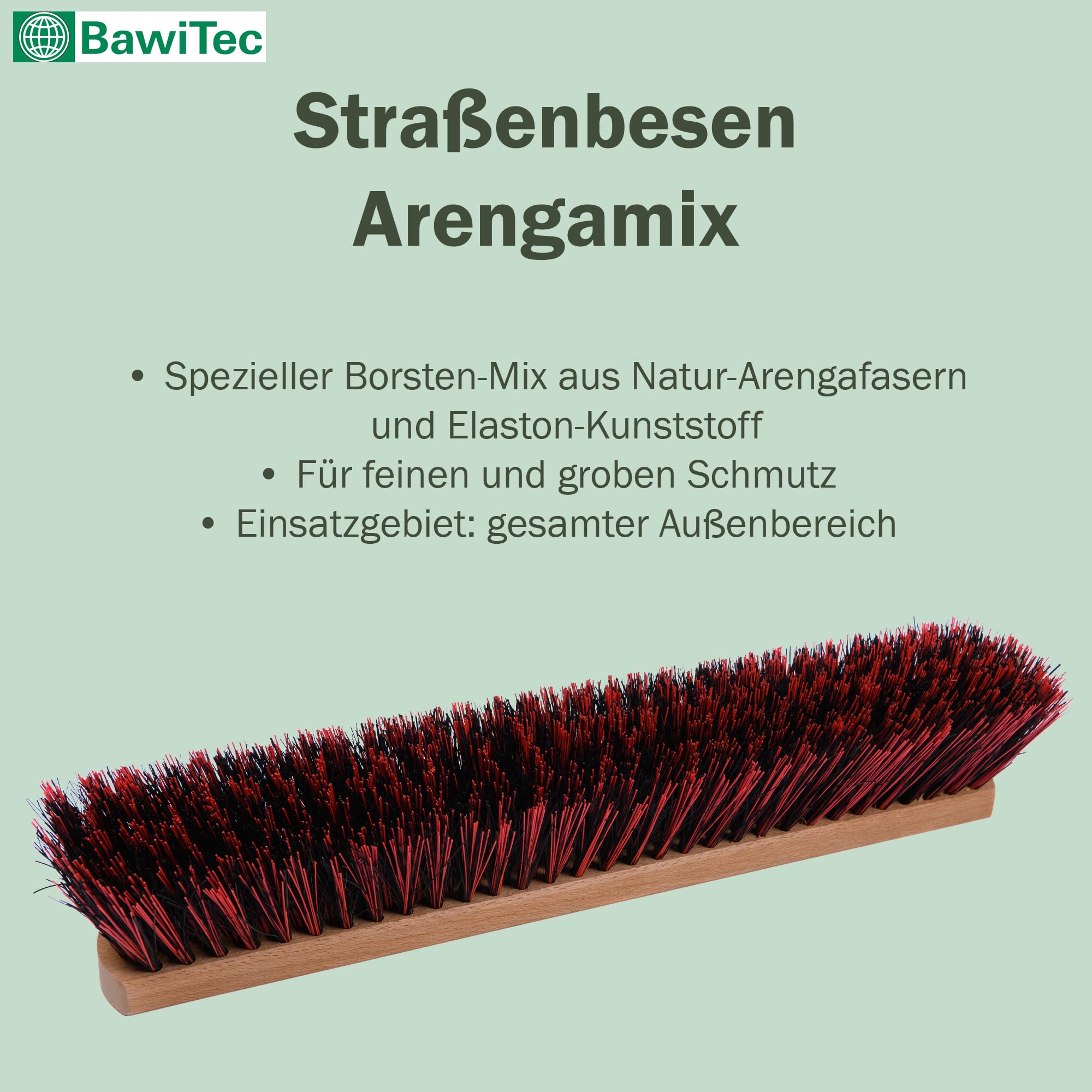 Profi Besen ArengaMix 40cm mit 4-Loch-System Alustiel Stiel Straßenbesen