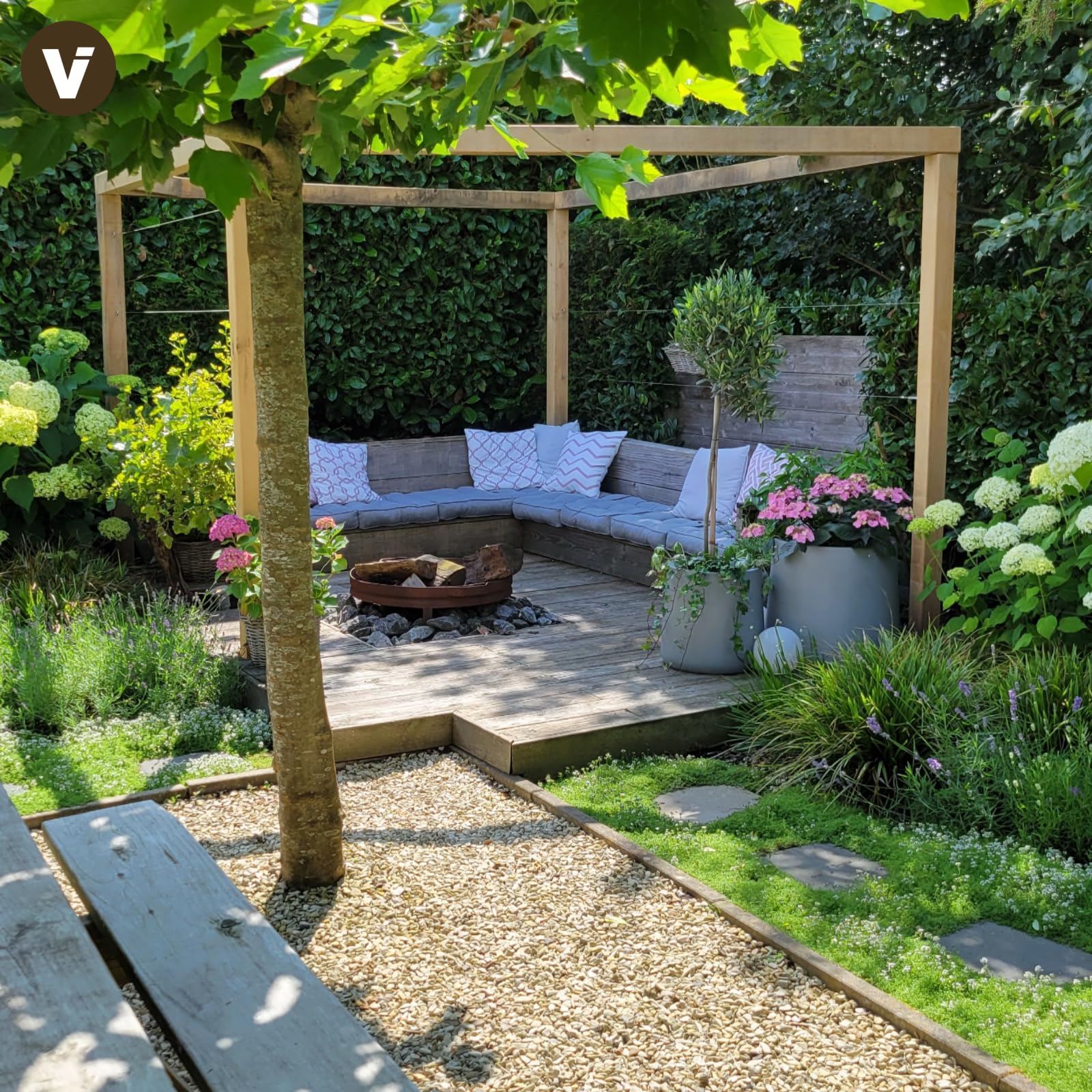 VIVANNO Pflanzkübel Blumentopf in Beton-Optik Fiberglas, 40x38 cm, Wetterfest und Frostsicher, Für Innen- und Außenbereiche