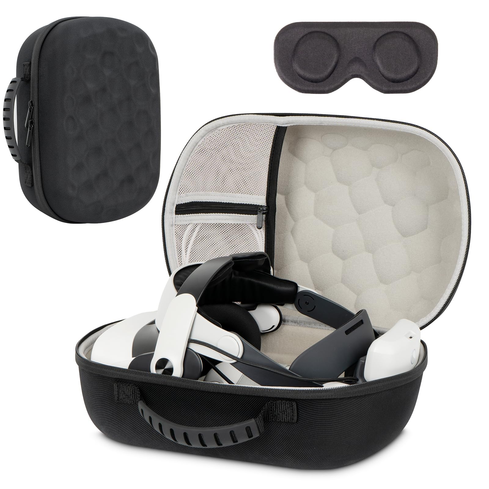 XINGFUDAO Large Carrying Case for Meta Quest 3/Quest 3S, Travel Case for Bobovr S3 Pro/M3 Pro/Kiwi Design/Maecker Battery Headstrap and Accessories
