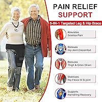 Vista 2 de Soporte de cadera para aliviar el dolor de ciática, envoltura de compresión de isquiotibiales para nervio ciático, muslo, tensión flexora de cadera