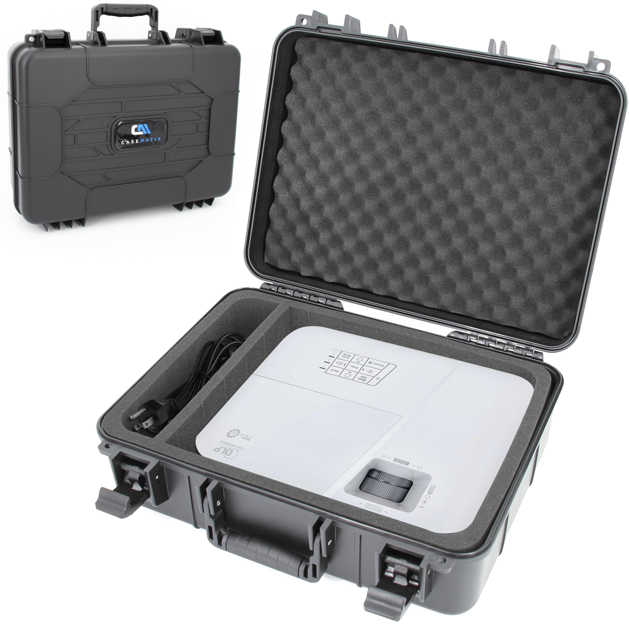 CASEMATIX Projector Travel Case Compatible with ViewSonic PA503S, PA503W, PA503X, PG703W, PG703 Projectors, HDMI Cable and Remote, Case Only