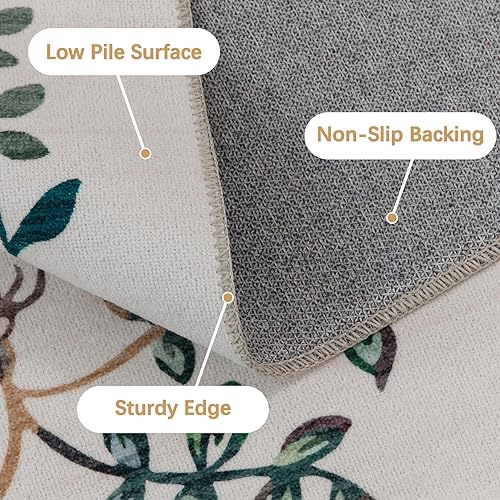 Miniatura 6 de DECOMALL Jasmine - Alfombra antideslizante y colorida de 8 x 10 pies, lavable a máquina, antideslizante, para sala de estar, dormitorio, comedor, 8