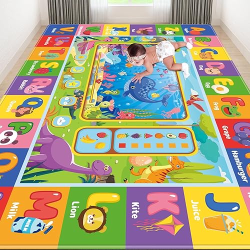 Alfombra de juego para bebé para suelo, alfombra de juegos para niños pequeños y bebés (110.2 x 78.7 pulgadas, estilo 2) disponible en Yaxa Costa Rica