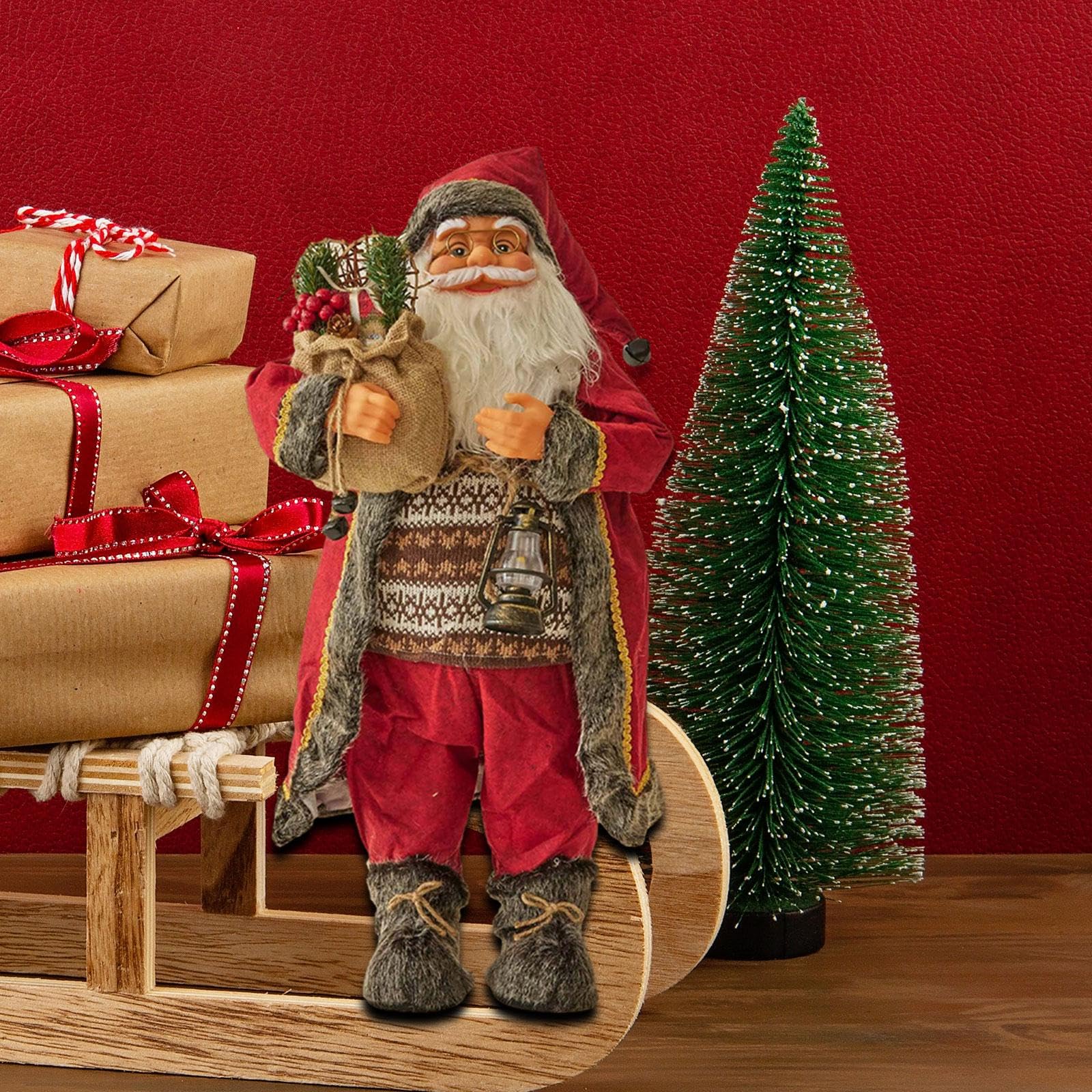 Harilla Stehende Weihnachtsmann-Puppe, Weihnachtsdekoration, Geschenk für Freunde, Schreibtisch-Ornament, Weihnachtsmann-Figur für das Wohnzimmer im, 60cm