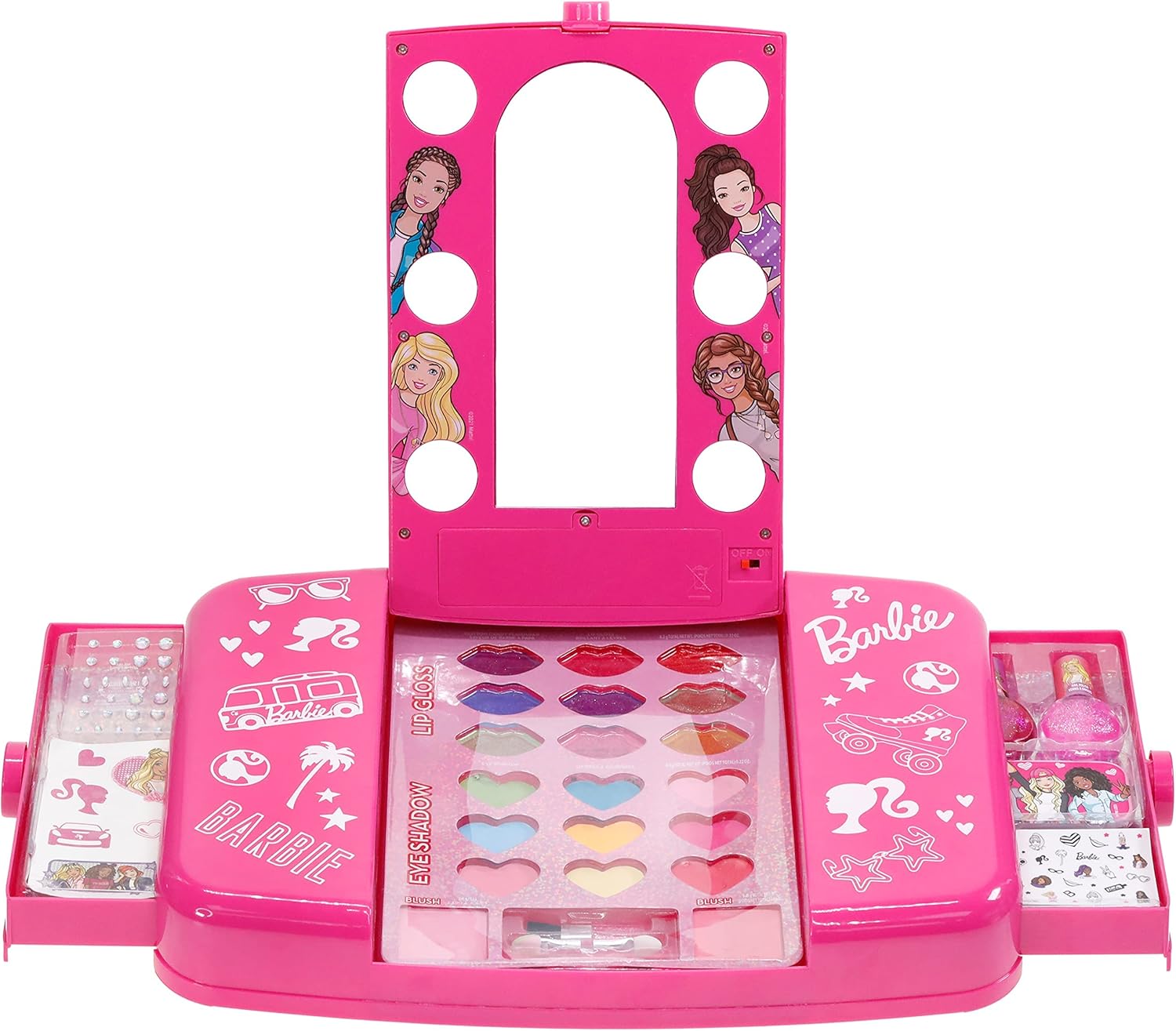 Barbie Townley Girl Cosmetic Lightup Vanity Makeup Set Includes Lip