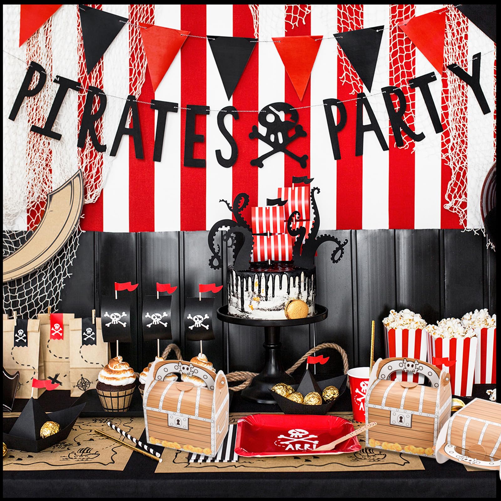 Carpeta Lot De 12 Coffres Au Trésor Pirates Pour Anniversaire D'enfant