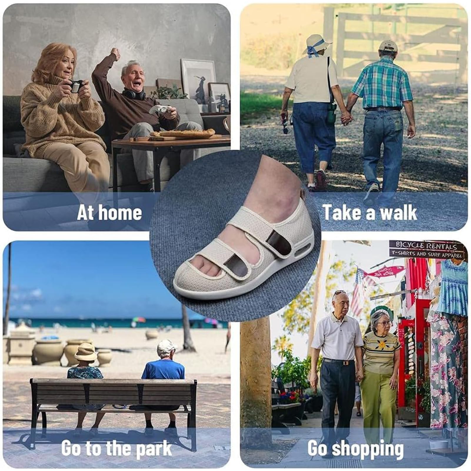 Scarpe Diabetici Uomo Donna Riabilitative Regolabili Mediche Scarp Alluce Valgo Scarpe Antiscivolo Pantofole Tessuto Rete Traspirante Scarp Casual Interni Esterni