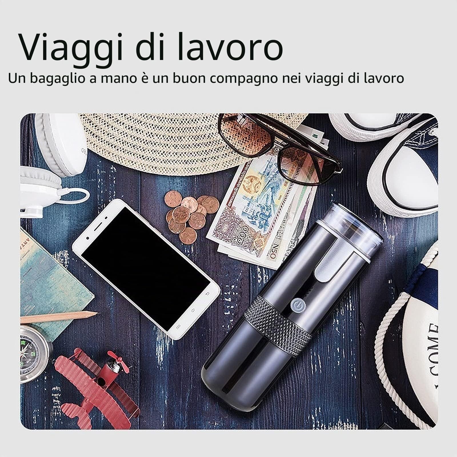 Macchina per caffè espresso portatile per macchina per caffè a cialde Ricarica USB Adatta per campeggio all'aperto Auto Casa Espresso elettrico ad alta pressione Portatile ricaricabile