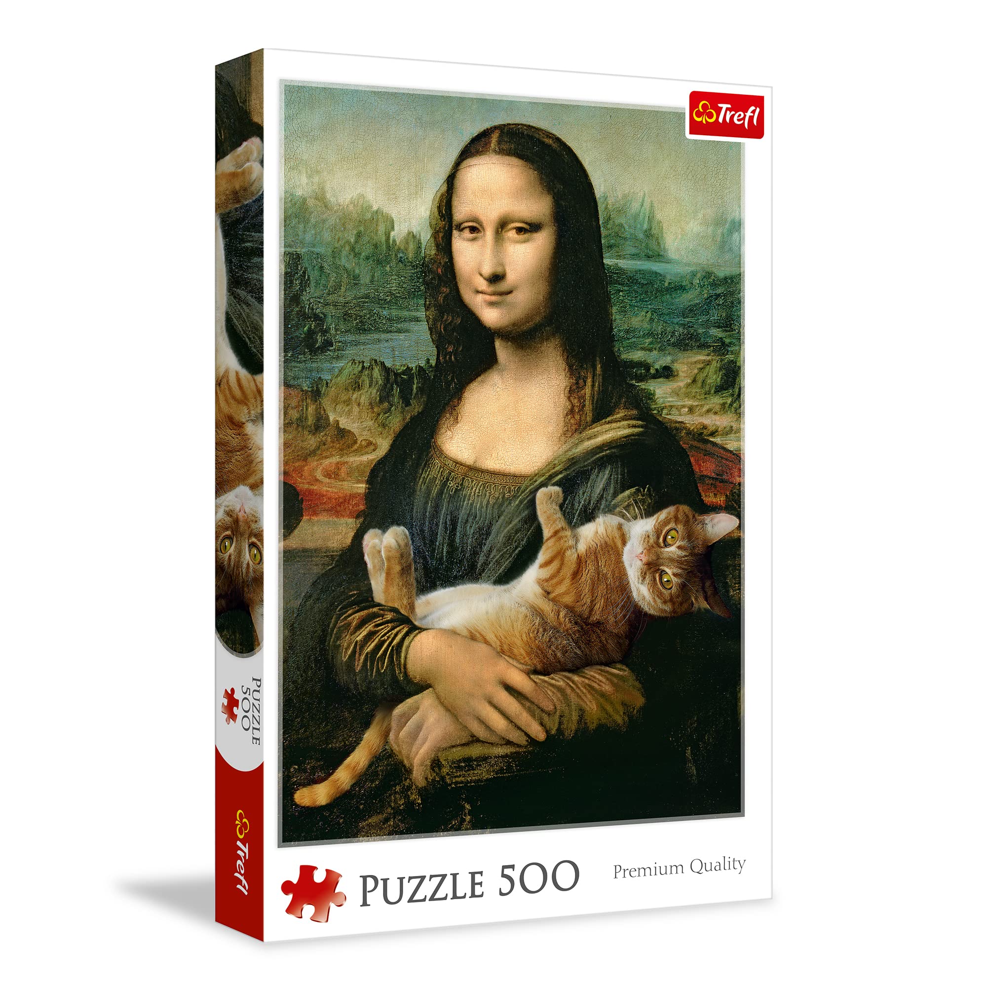 Amazon.com: Trefl Mona Lisa and purring Kitty 500 Piece Jigsaw