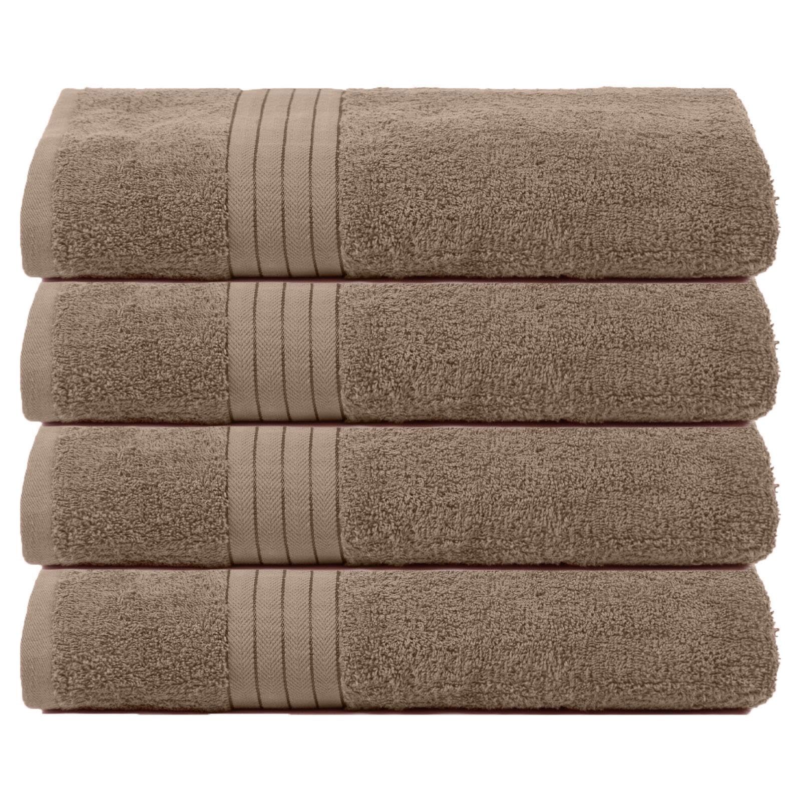 Ohs 4 Pack Of 100% Cotton Bath Sheet90 X 150CmMocha from B&Q