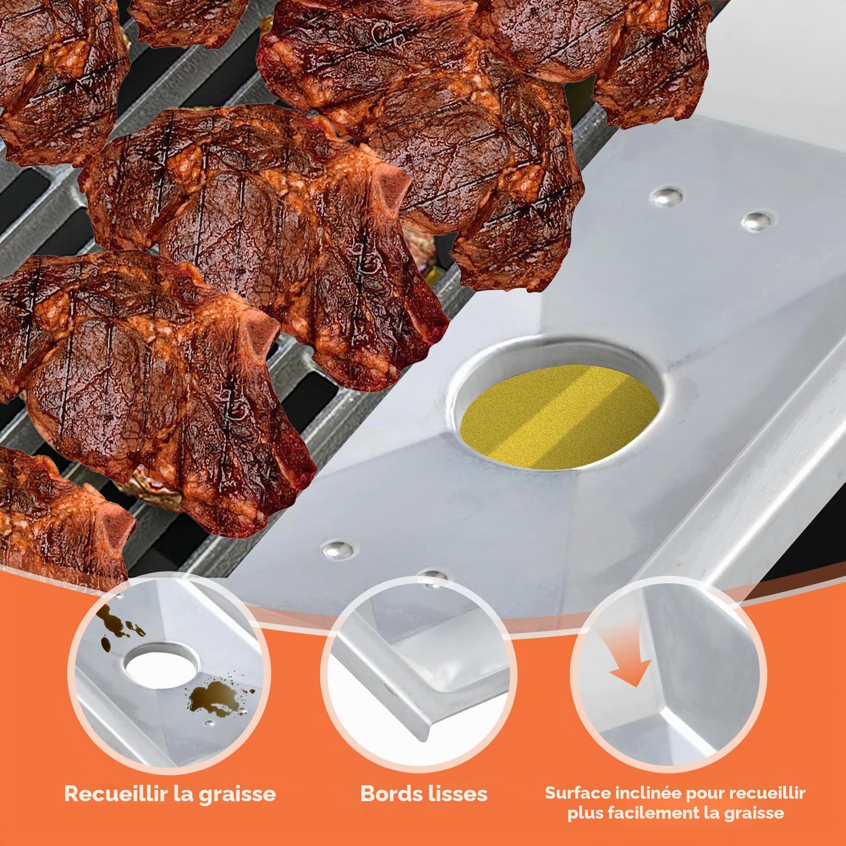 Bac à graisse 99251 pour Weber Spirit 200 Series (avec commande latérale)