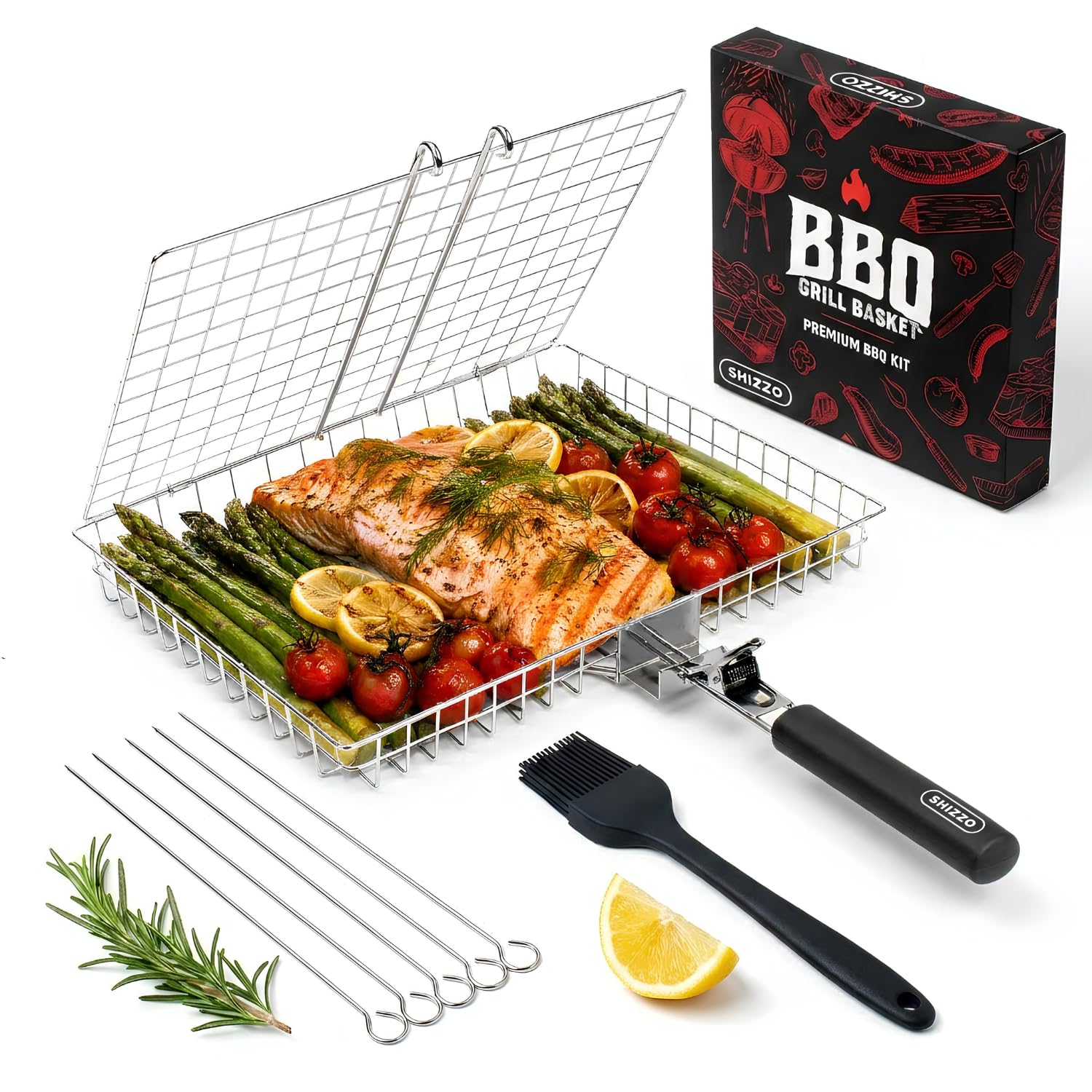 Amazon.com: SHIZZO Grill Basket Set, Barbecue BBQ Grilling