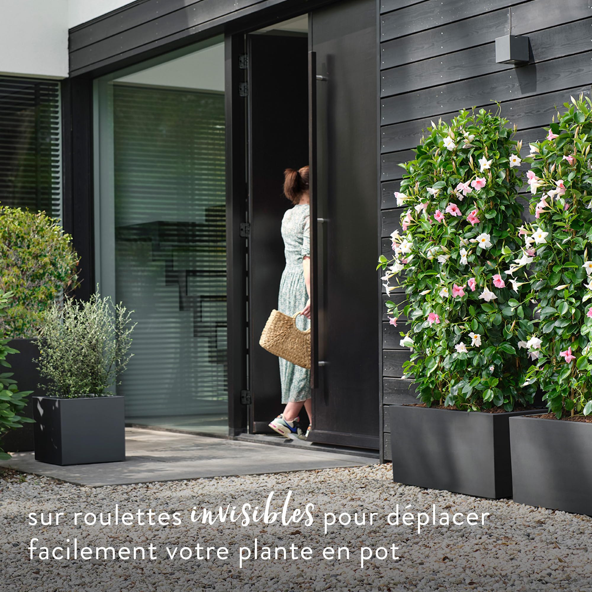 Elho Vivo Next Square 30cm Jardinière - Living Noir | L 29.5 x W 29.5 x H 29.5 cm | Convient pour une Utilisation Intérieure et Extérieure | Plastique 100% recyclé