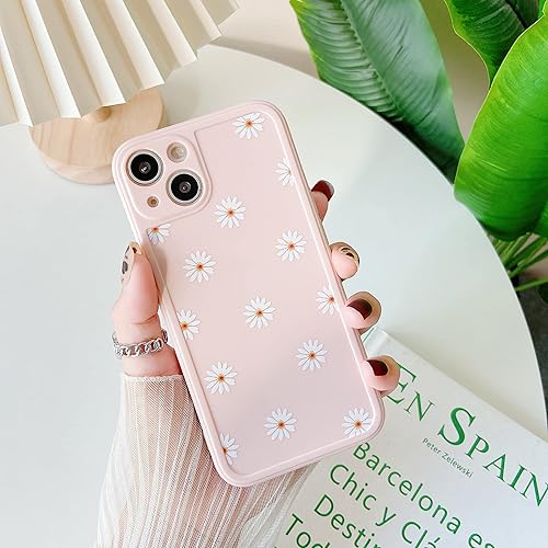Miniatura 5 de ZTOFERA Funda trasera de TPU para iPhone 13, funda de silicona suave y brillante con patrón de margaritas, linda funda protectora delgada y ligera