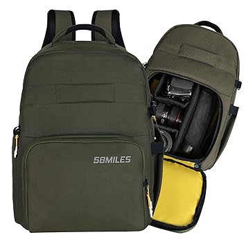 58MILES Camera Backpack - 22L DSLR Camera Bag with Customizable Compartments, 16