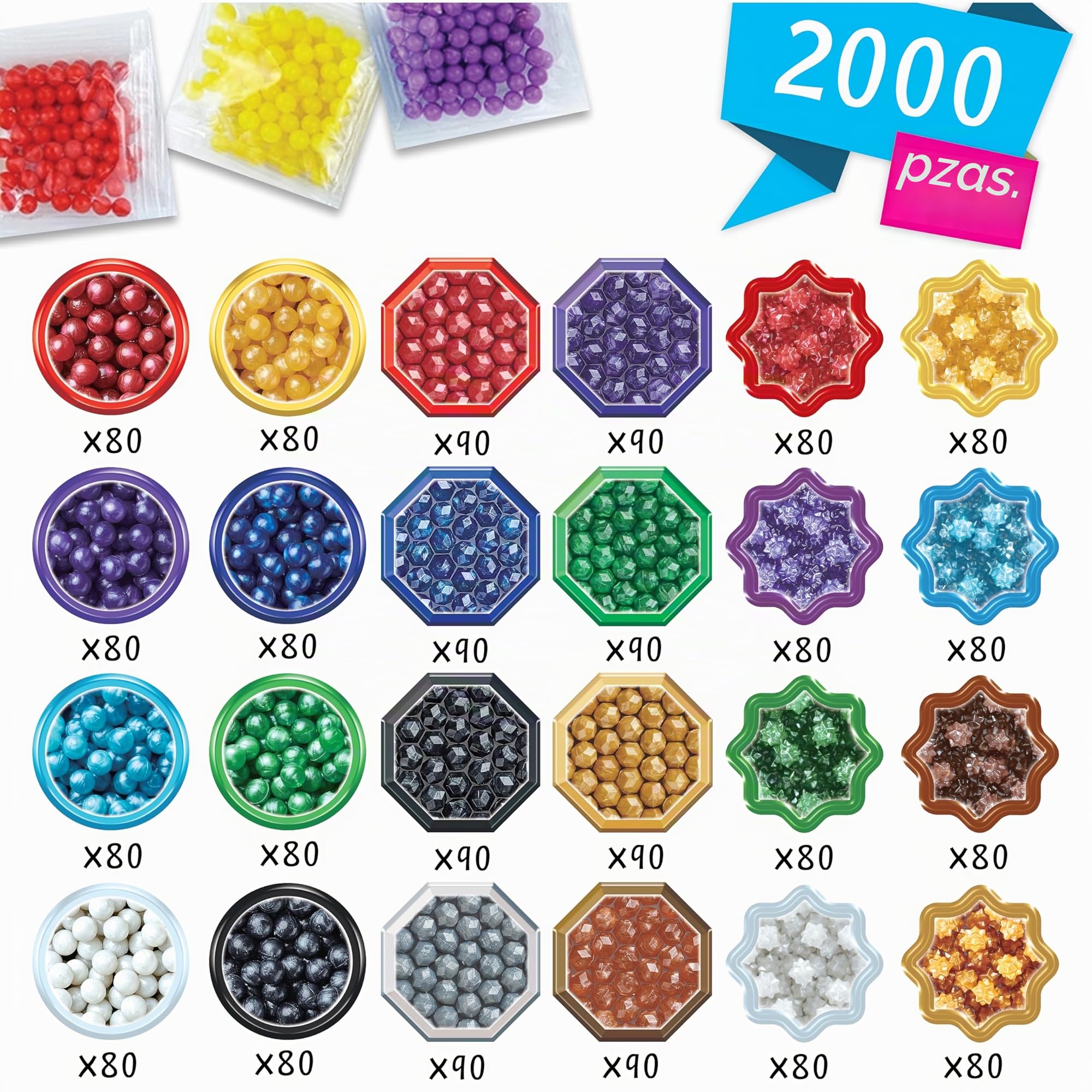 Aquabeads- Paquete de Cuentas Brillantes, Multicolor (EPOCH 31995)