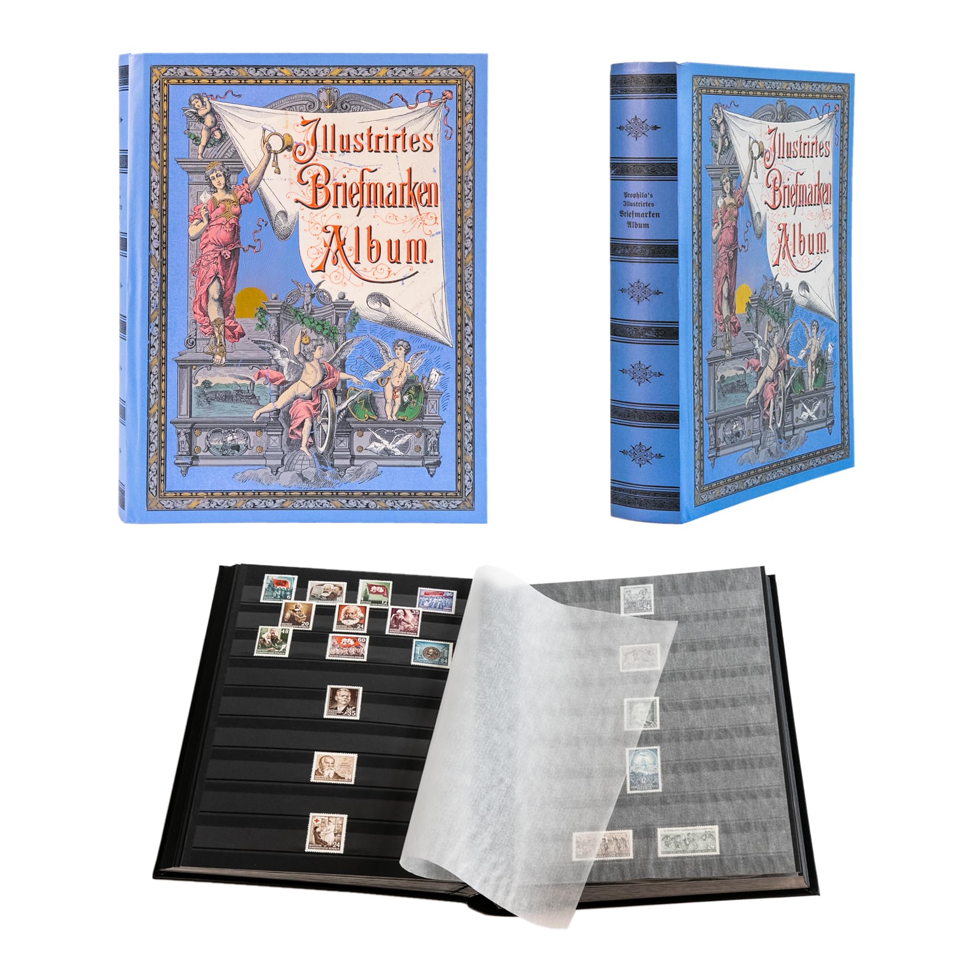 Stamp Collector's Album with 60 Black Refill Sheets Heritage Design II