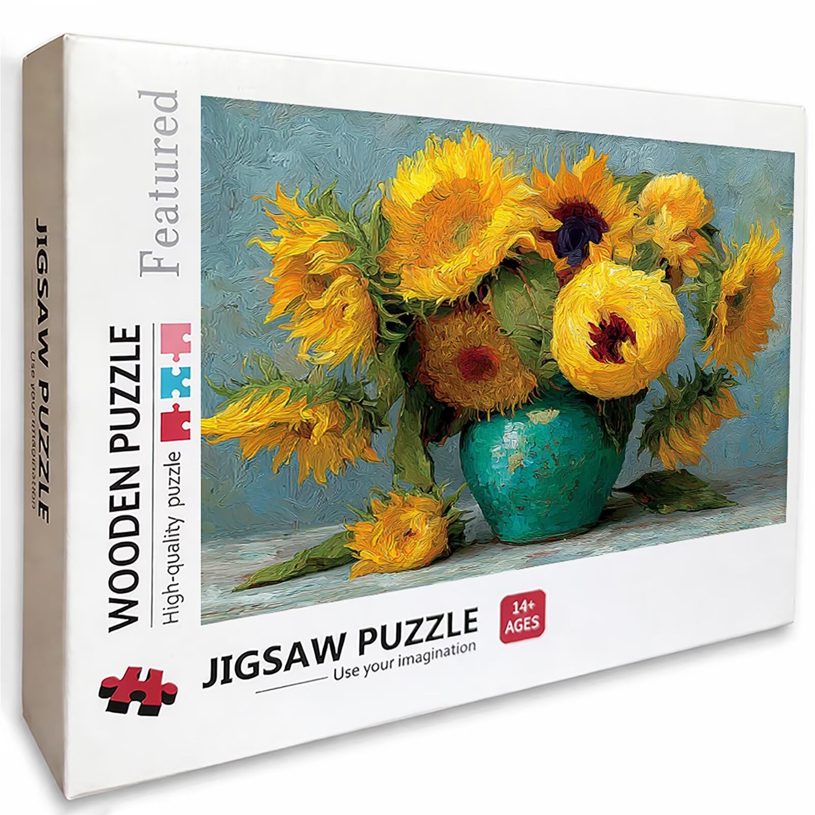 Puzzle kwiatowe dla dorosłych, 2000 elementów, "zrób to sam", 99 x 70 cm, drewniane puzzle dla całej rodziny, dekoracyjne puzzle i prezenty, duże, inteligentne puzzle, prezenty dla kobiet (słonecznik