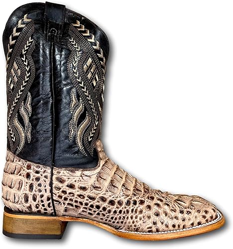 Miniatura 3 de GadwallAR Botas de vaquero para hombre con patrón exótico occidental sin cordones con punta cuadrada en cuero-Serie Alex Serpiente, Caimán y