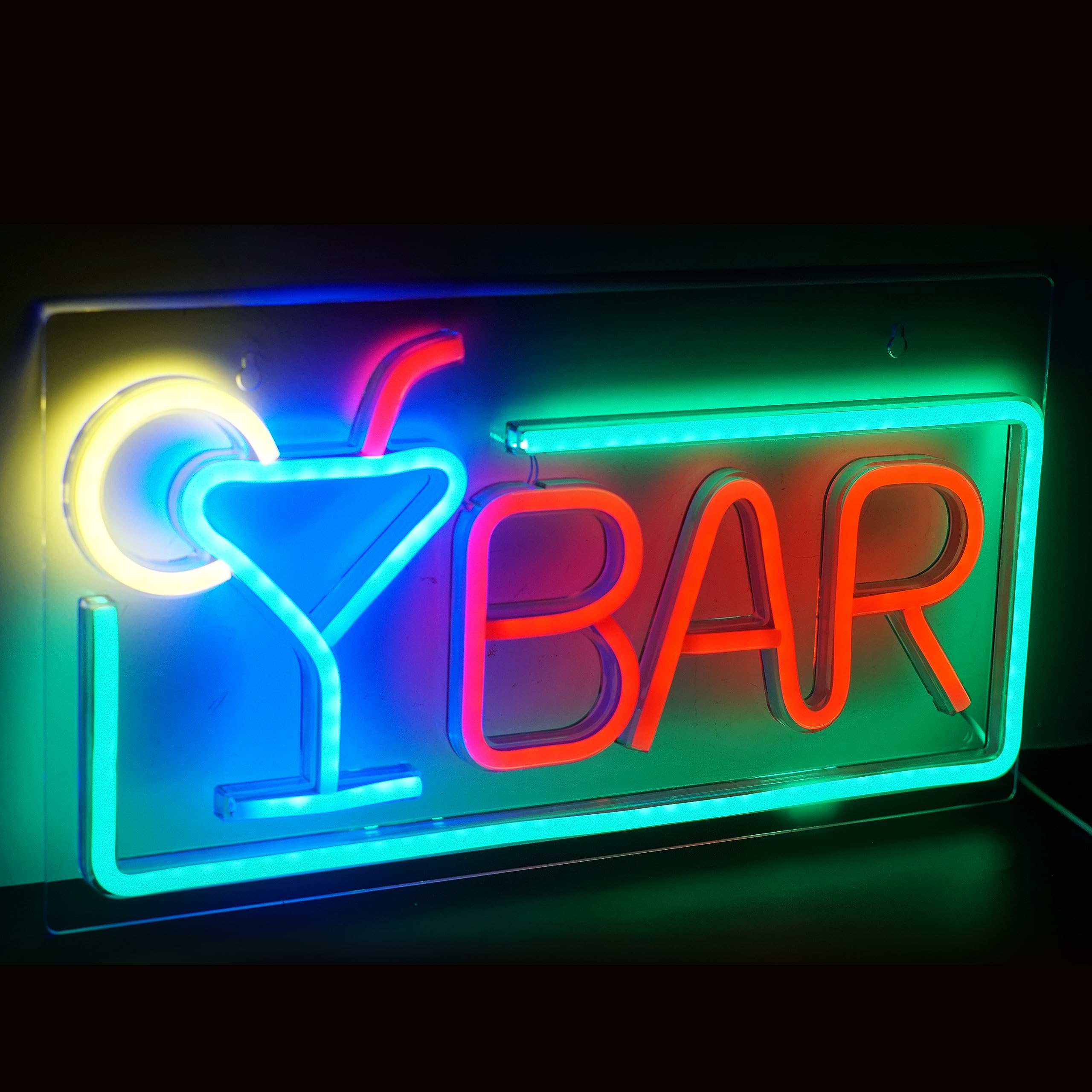 StarryMine Neon Bar Cocktail Signs, Red, 16.5 x 8.7 inches, USB Powered, Wall Mount
