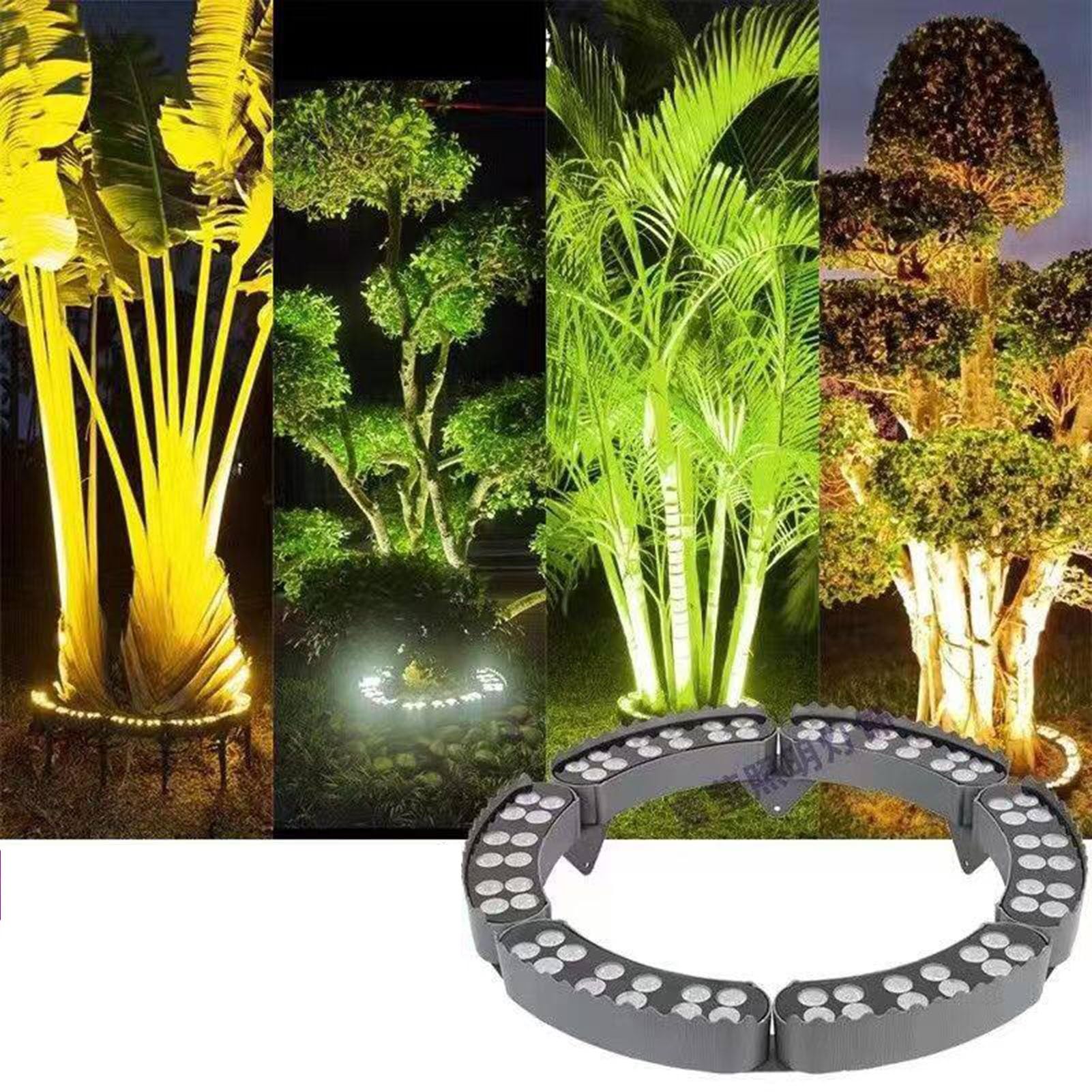 Anello Luminoso per Alberi da Esterno - Luci Che Abbracciano Gli Alberi, Illuminazione Impermeabile per Alberi da Giardino Colorati, Giardino Cortile Paesaggio Lampada(Warm Light,24W(24V))