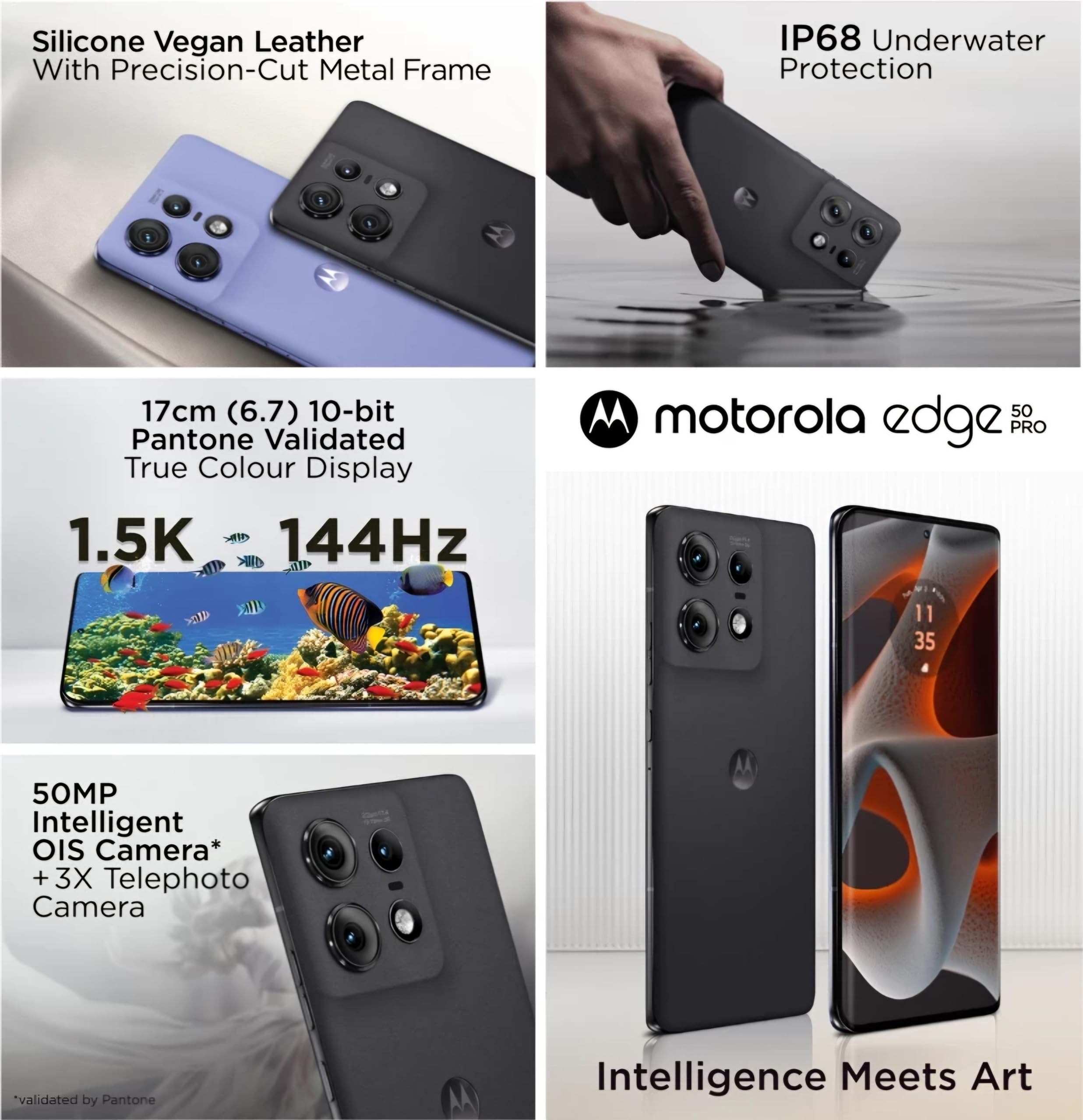 motorola edge 50 Pro 256GB グレー Motorola Edge 50 Pro (Luxe Lavender, 8GB RAM, 256GB Storage