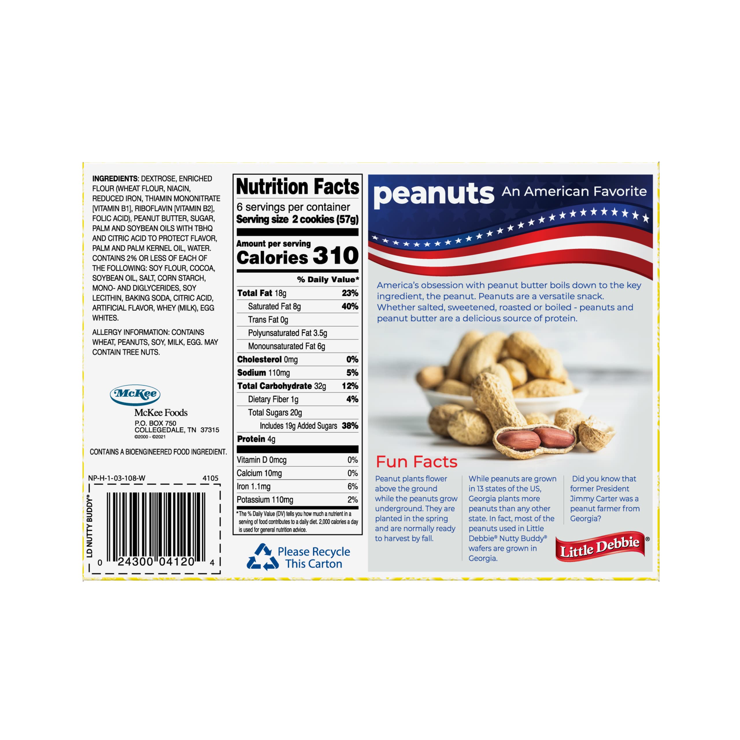 Buy Little Debbie Nutty Buddy Wafer Bars, Crunchy Wafer Bars Layered