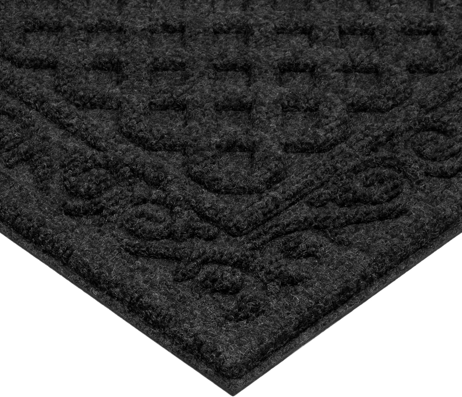 Apache Mills Textures 18" x 30" Iron Lattice Heavy Duty Onyx Door Mat – Weather & Stain Resistant, Non-Slip, Durable Outdoor Mat – Superior Scraping Entrance Mat for Home & Commercial Use