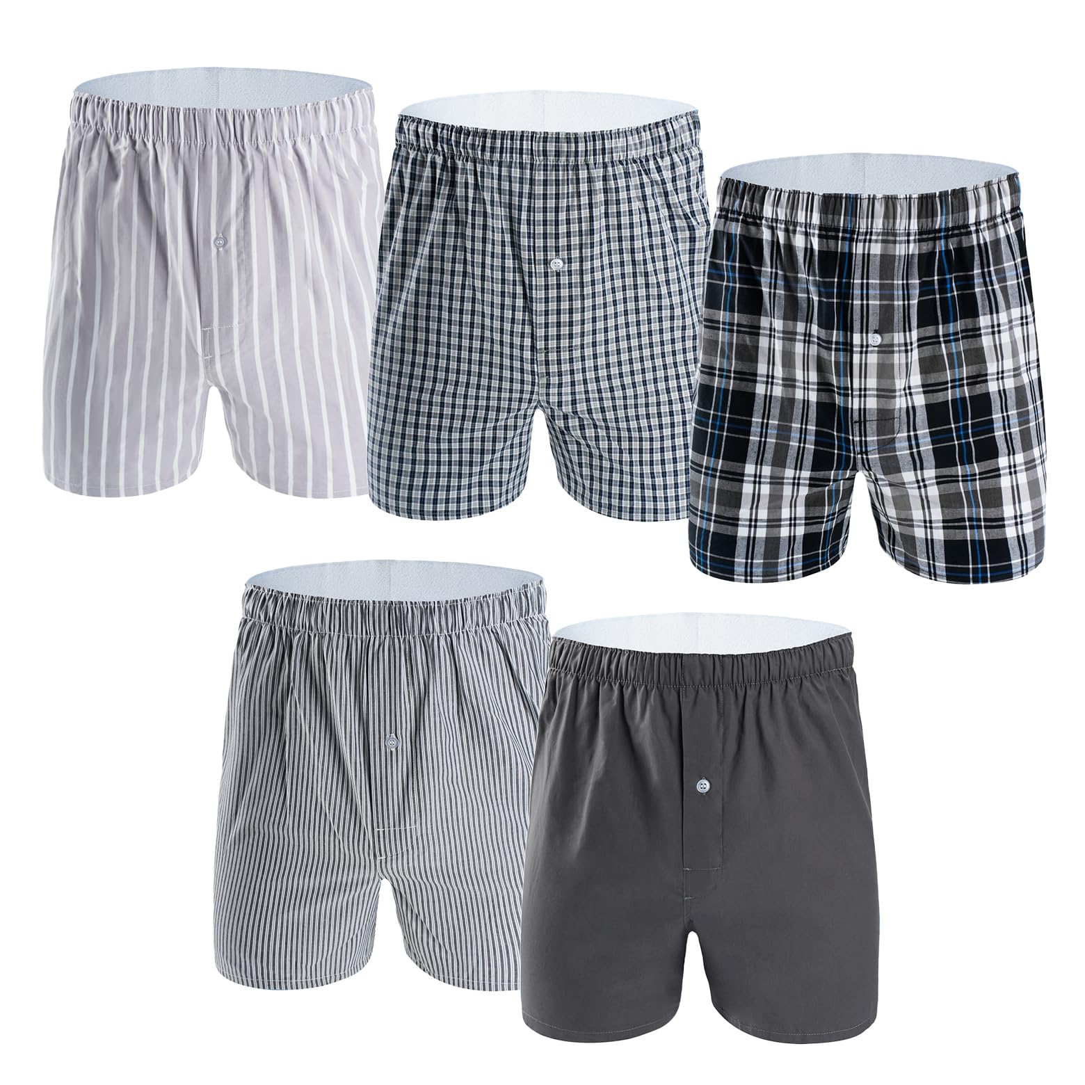 MOACC M Boxers for Men - Men's 100% Cotton Boxer Briefs Underwear Premium Quality Shorts