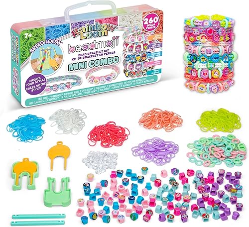 Miniatura 2 de Rainbow Loom Beadmoji Mini Combo  Kit de banda de goma y pulsera de cuentas  Incluye 1800 bandas y 260 cuentas, diseño y creación, a partir de 7 años