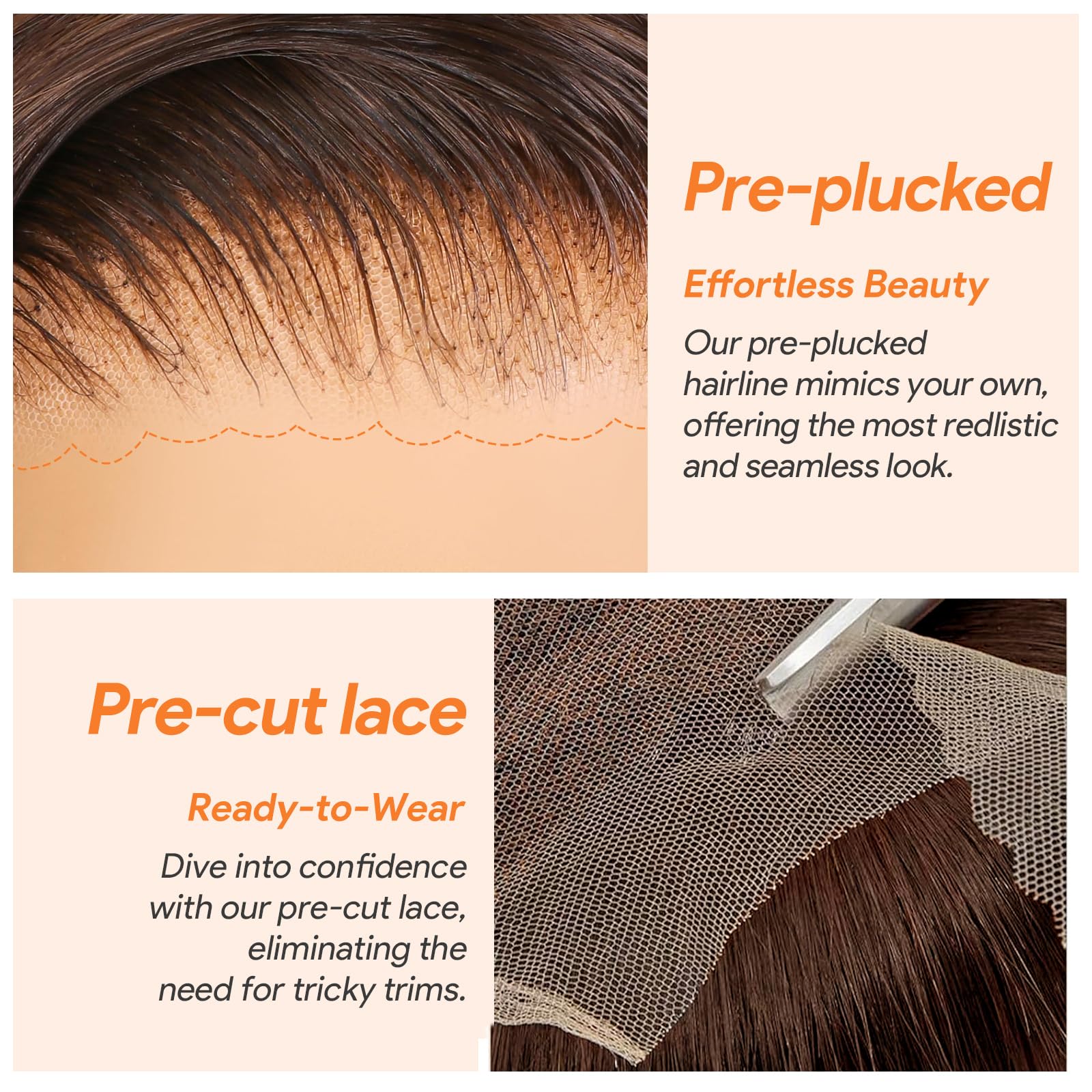 30 Inch Chocolate Brown 9X6 Straight Human Hair Wig for Women,200% Density Glueless Wigs Human Hair Pre Plucked Pre Cut,Wear and Go Glueless Lace Front Wig Brazilian Human Hairs Wigs - Image 4