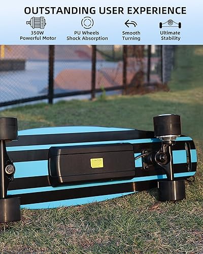 Miniatura 3 de Monopatín Eléctrico con Motor de 350W, Eboard de 27" con Control Remoto, 4 Modos Máx 10Mph, Plataforma de 8 Capas, Monopatines Eléctricos para