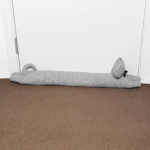 Miniatura 8 de Tope decorativo para debajo de la puerta, resistente de 36 pulgadas, 3 libras, protector de corrientes de aire de puerta insonorizado, ahorro de