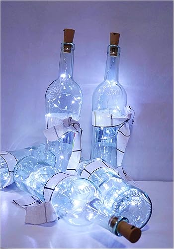 Miniatura 6 de Paquete de 30 10 luces LED de corcho para botella de vino, mini luces de alambre de cobre, luces estrelladas a pilas para bricolaje, Navidad,