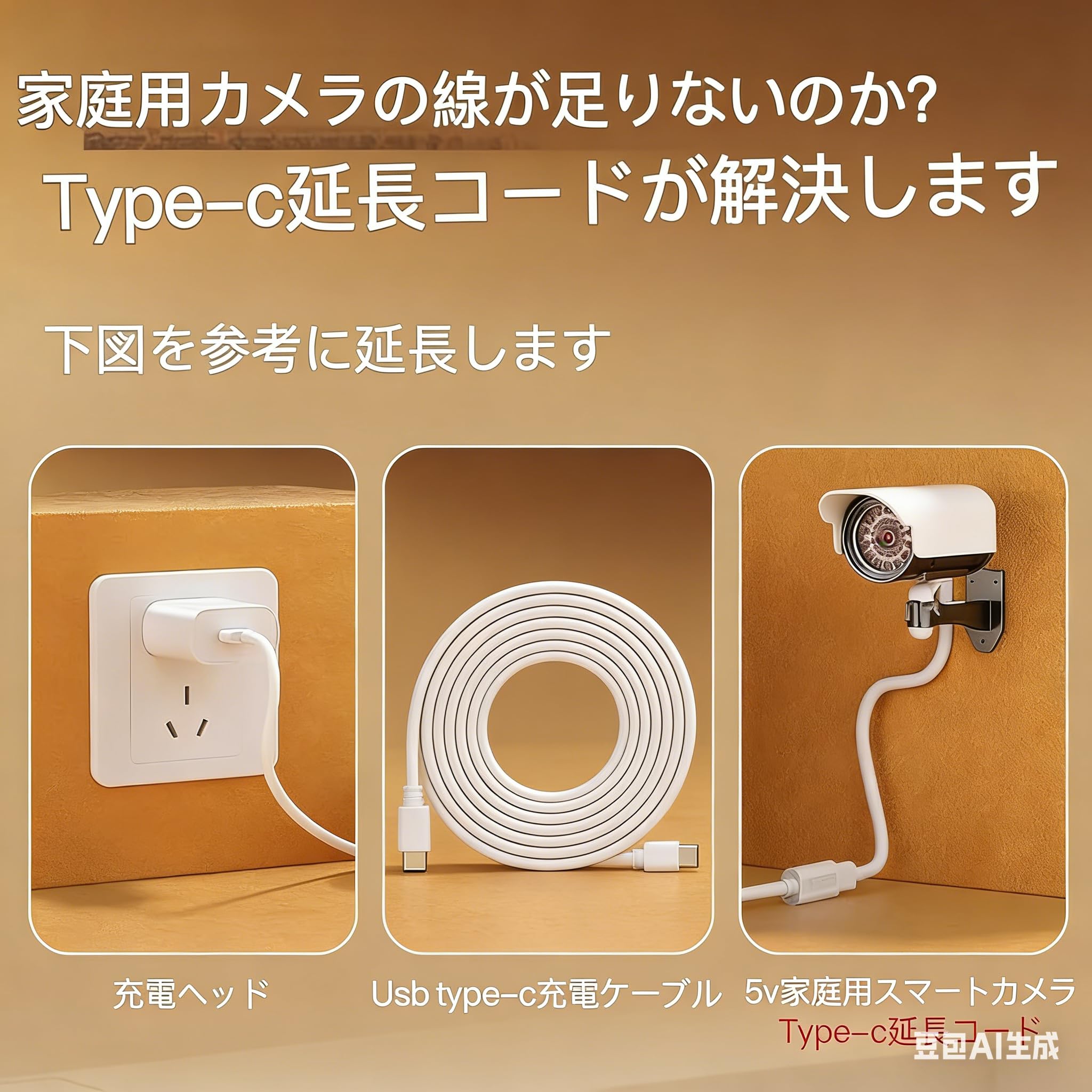 Amazon.co.jp: XINWUZI USB Type-C 延長ケーブル (オス-メス) 【防水