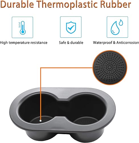 Miniatura 4 de FOKES Portavasos para Dodge Dakota Ram 2002-2019 1500 2500 3500 4500 5500 Negro Asiento trasero Bebida Doble Portavasos 5HD65DX9AC