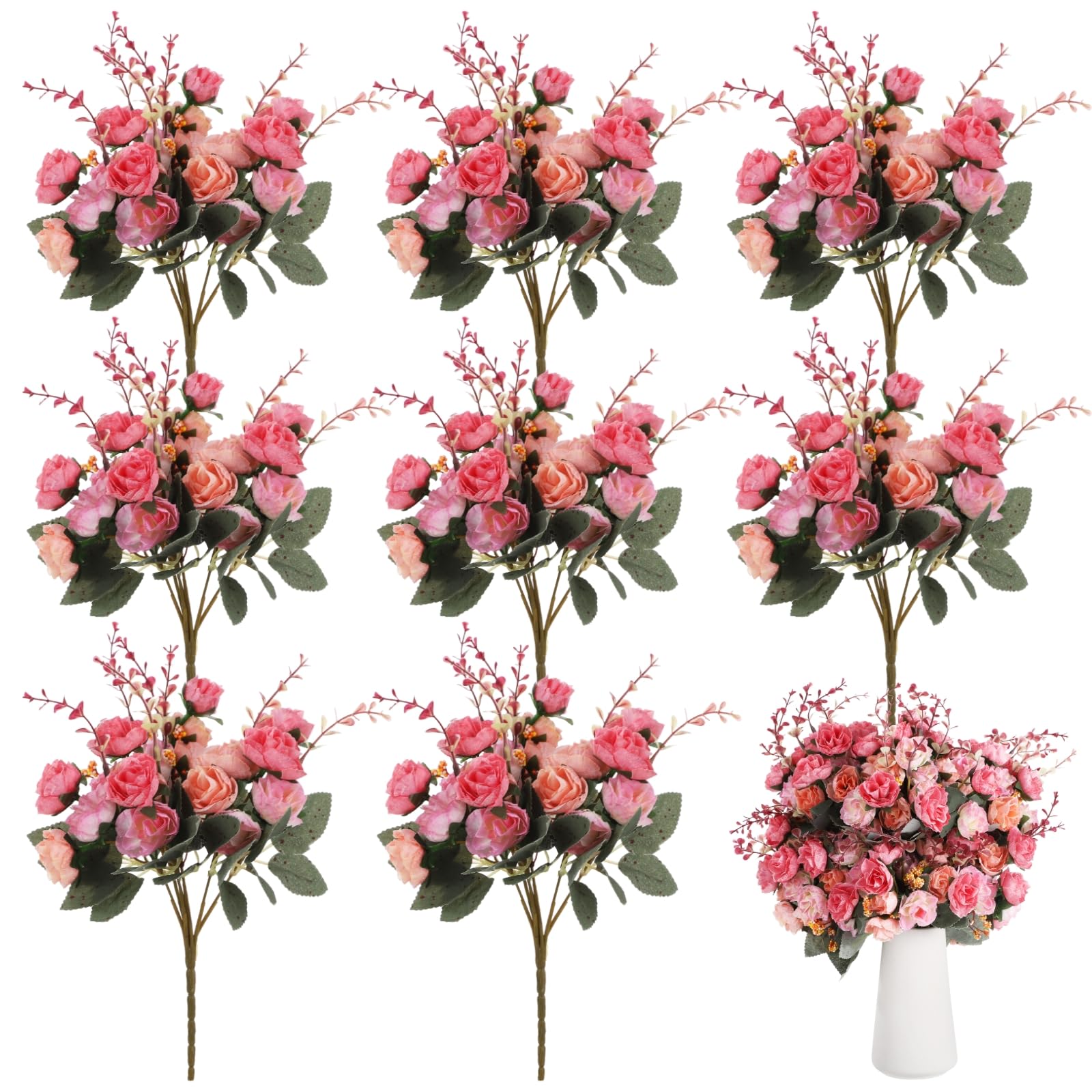 Roses artificielles déco pour centres de table de mariage et bouquets en tissu de soie
