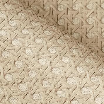 FunStick Tan Brown Rattan Wallpaper Peel and Stick Cane Webbing Wicker Weave Beige Rattan Contact Paper for Furniture Cabinets Waterproof Boho Faux Textured Wall Paper Self Adhesive Burlap Fabric Roll