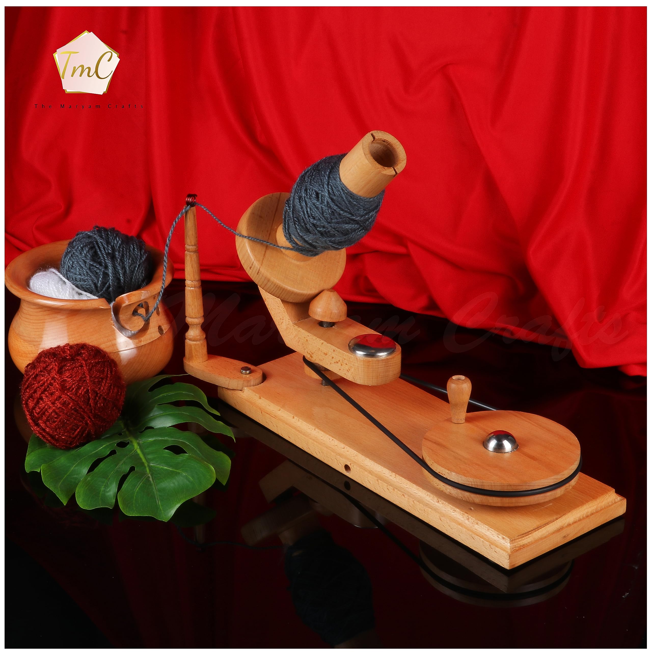 Wooden Yarn Ball Winder | Hand Operated Yarn Winder | Beachwood
