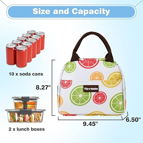 Miniatura 5 de Tirrinia Bolsas de almuerzo para mujeres y hombres, bonita bolsa de almuerzo aislada, lonchera moderna para adultos, bolsa de almuerzo reutilizable