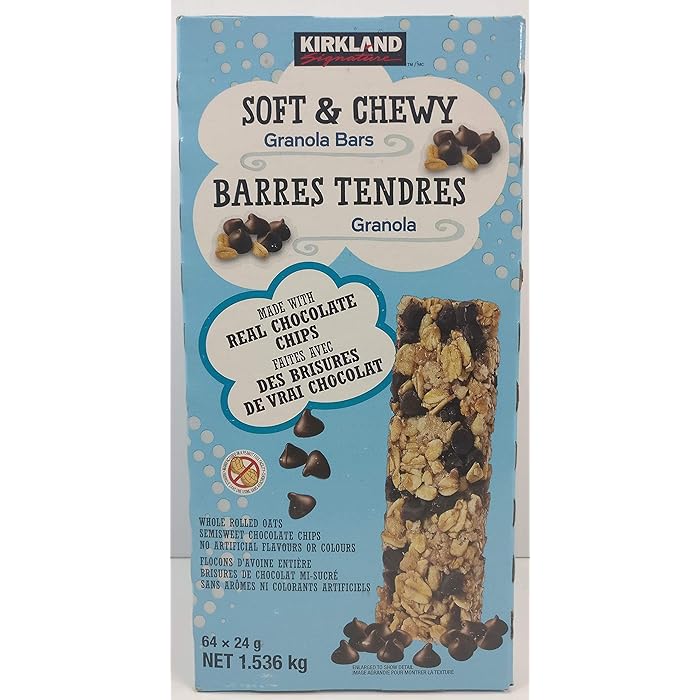 Buy Kirkland Soft & Chewy Granola Bars, 64 Bars x 24g each, 1.5kg/3.4
