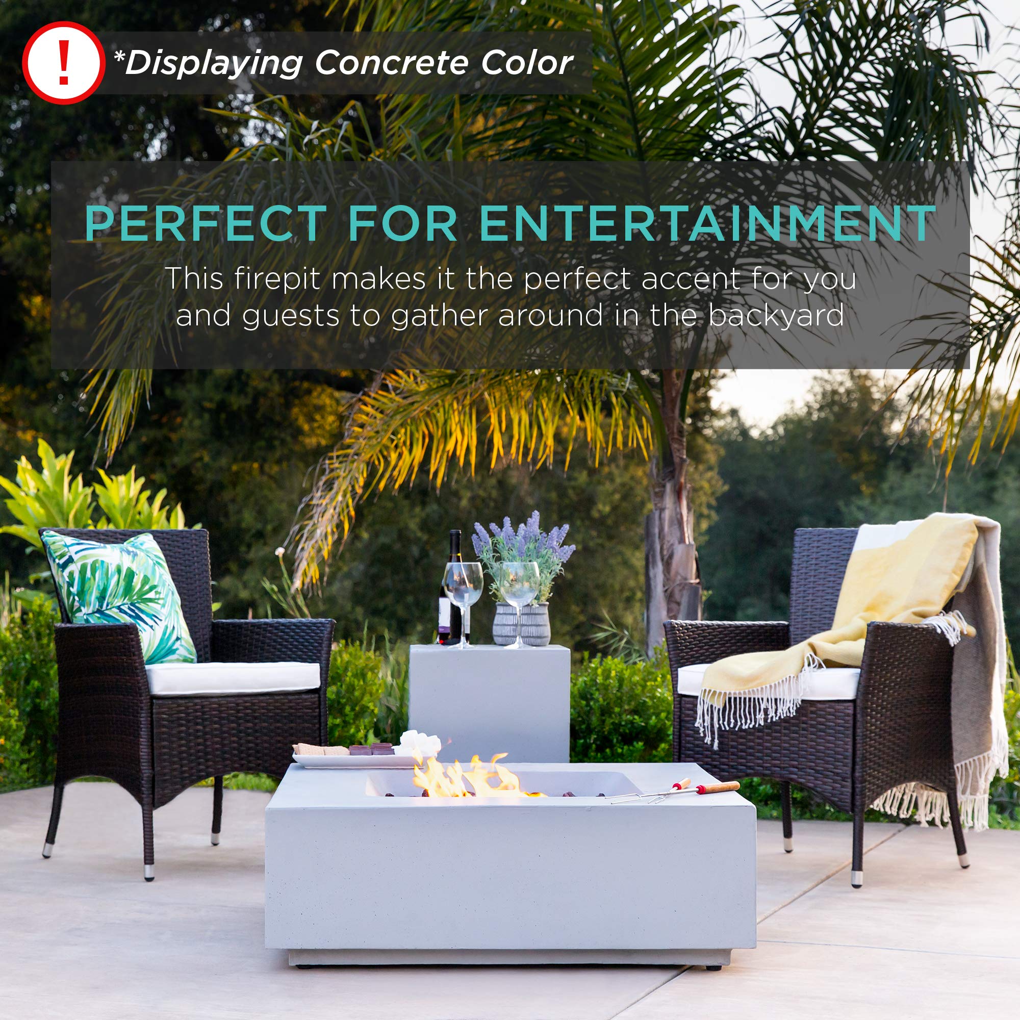 Best Choice Products 35x35inch 40,000 BTU Square Propane Fire Pit