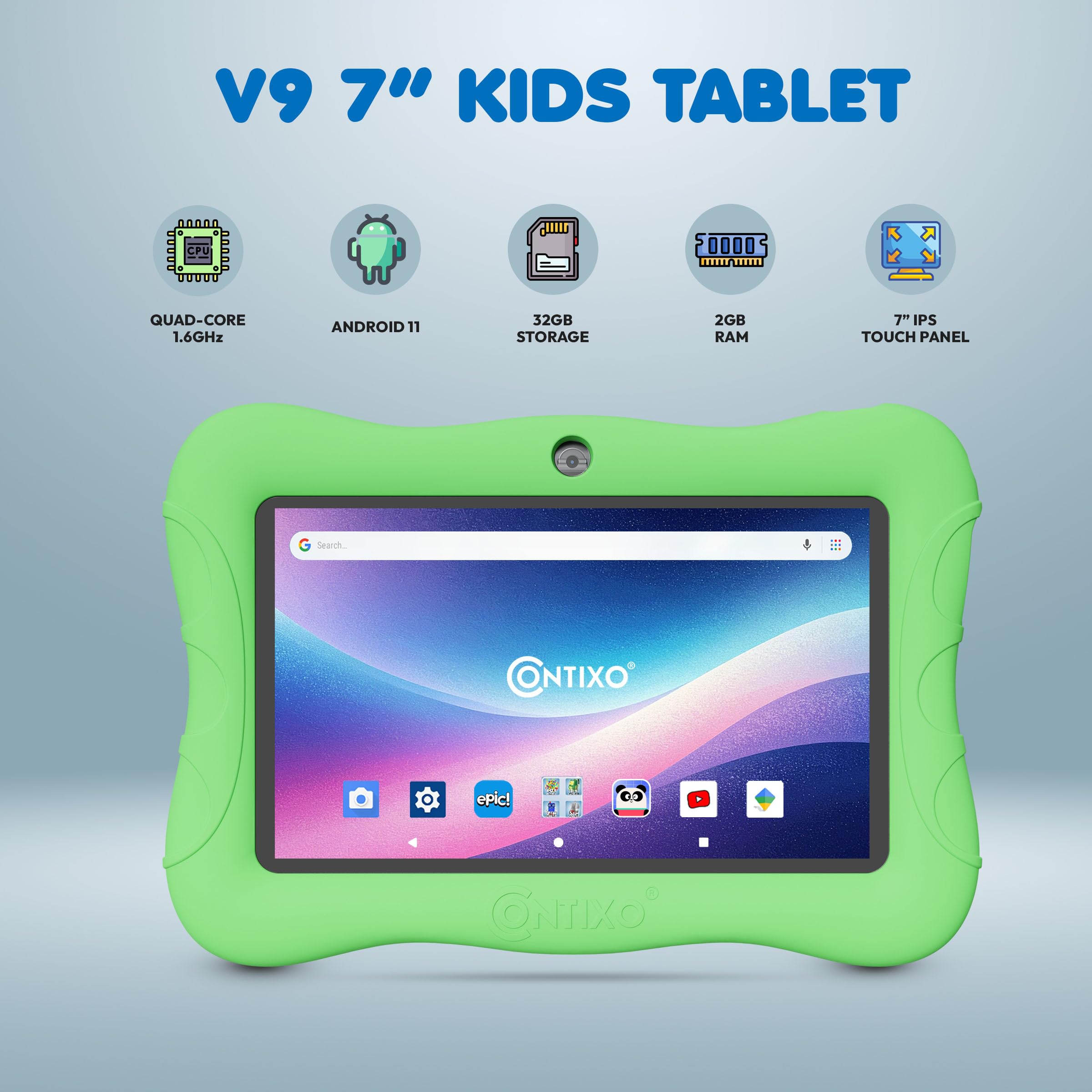 Amazon.co.jp: Contixo 子供用タブレットV9、7インチHD、3-7歳、50以上