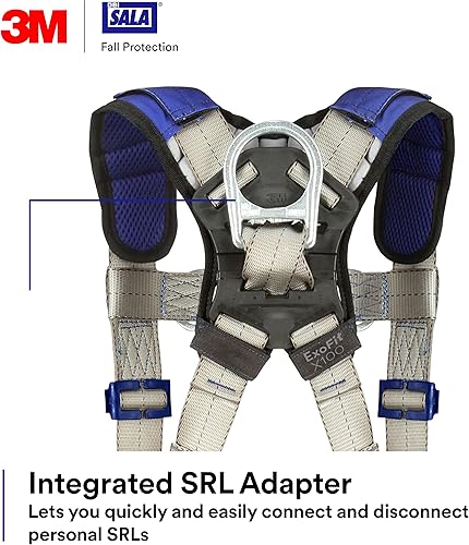 Miniatura 6 de DBI-Sala 3M DBI-SALA ExoFit X100 - Arnés de escalada cómodo para escalar, protección contra caídas, OSHA, ANSI, anillos en D delanteros y traseros,