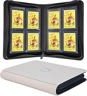 D DACCKIT 4 Pocket Toploader Binder, Holds 110+ Toploaders, Top Loader Storage Case with Sleeves for 3" x 4" Rigid Card Holders for Trading Cards in 3 x 4'' Toploaders - Light Gray