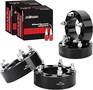 Richeer 4 PCS 5x5.5 to 5x5.5 Wheel Spacers 2"(50mm) Thick with 14x1.5 Studs 108MM Hub Bore for Dodge Ram 1500 2012-2018 Black