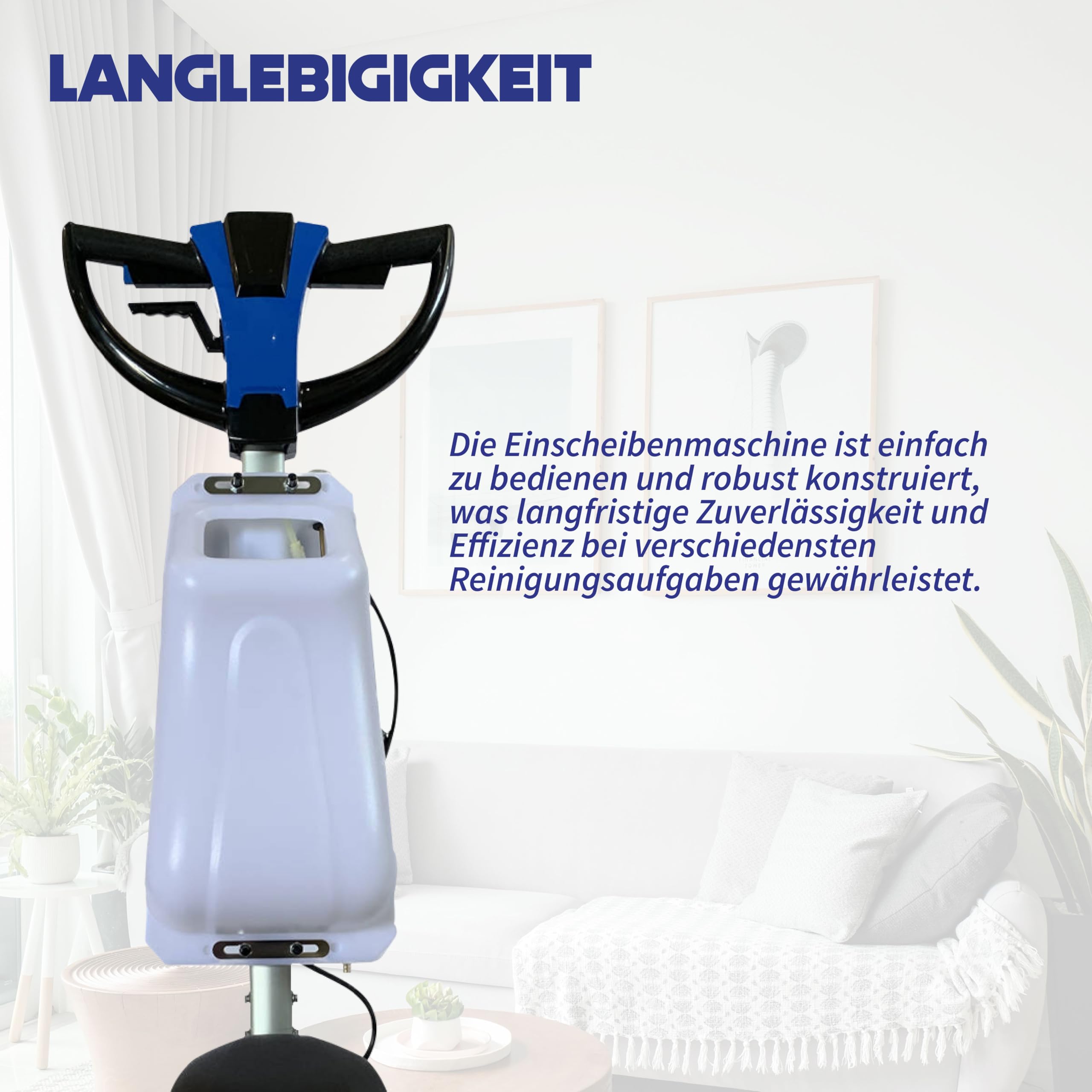 Einscheibenmaschine 17 - Bodenreiniger mit Zubehör für Polieren, Teppichreinigung, Entschichten, Schleifen - Reinigungsmaschine, Poliermaschine für alle wasserfesten Böden